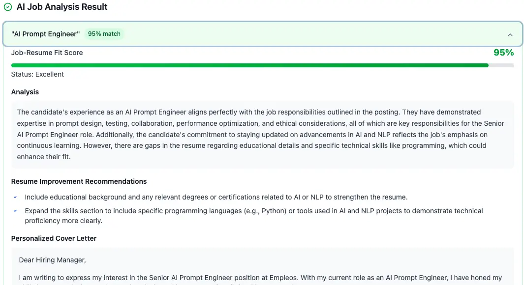 AI Job Analysis Result