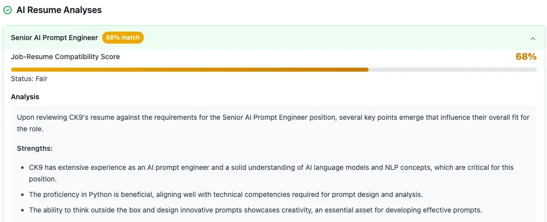AI Job Analysis Example